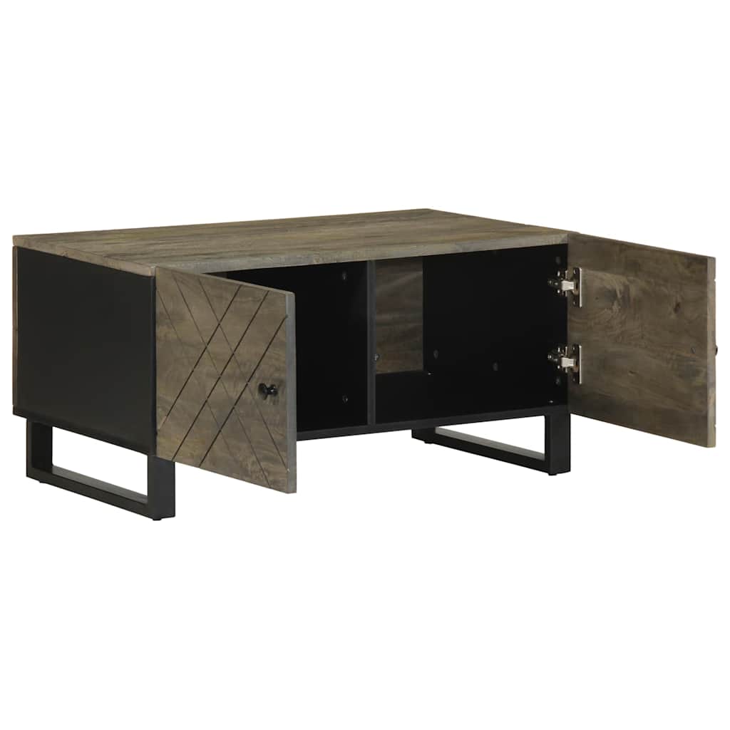 Coffee Table Black 80X50X40 Cm Solid Wood Mango