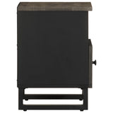 Bedside Cabinet Black 40X33X46 Cm Solid Wood Mango