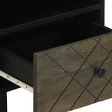 Bedside Cabinet Black 40X33X46 Cm Solid Wood Mango
