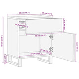 Bedside Cabinet Black 50X33X60 Cm Solid Wood Mango