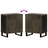 Bedside Cabinet Black 50X33X60 Cm Solid Wood Mango