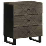 Bedside Cabinet Black 50X33X62 Cm Solid Wood Mango