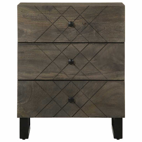 Bedside Cabinet Black 50X33X62 Cm Solid Wood Mango