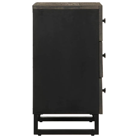 Bedside Cabinet Black 50X33X62 Cm Solid Wood Mango