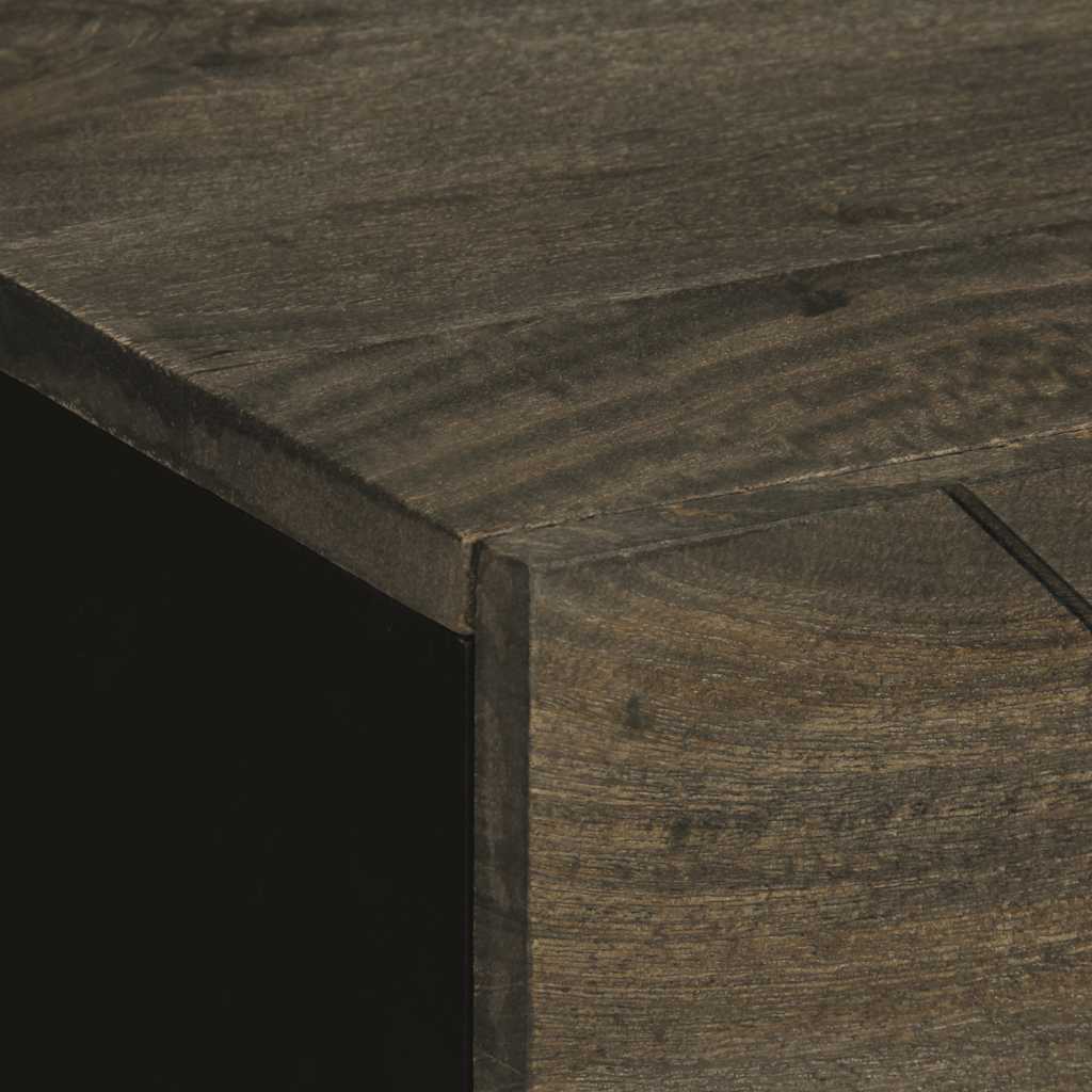 Bedside Cabinet Black 50X33X62 Cm Solid Wood Mango