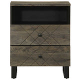 Bedside Cabinet Black 50X33X62 Cm Solid Wood Mango