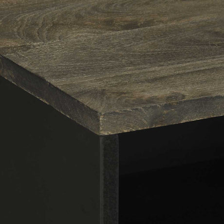 Bedside Cabinet Black 50X33X62 Cm Solid Wood Mango