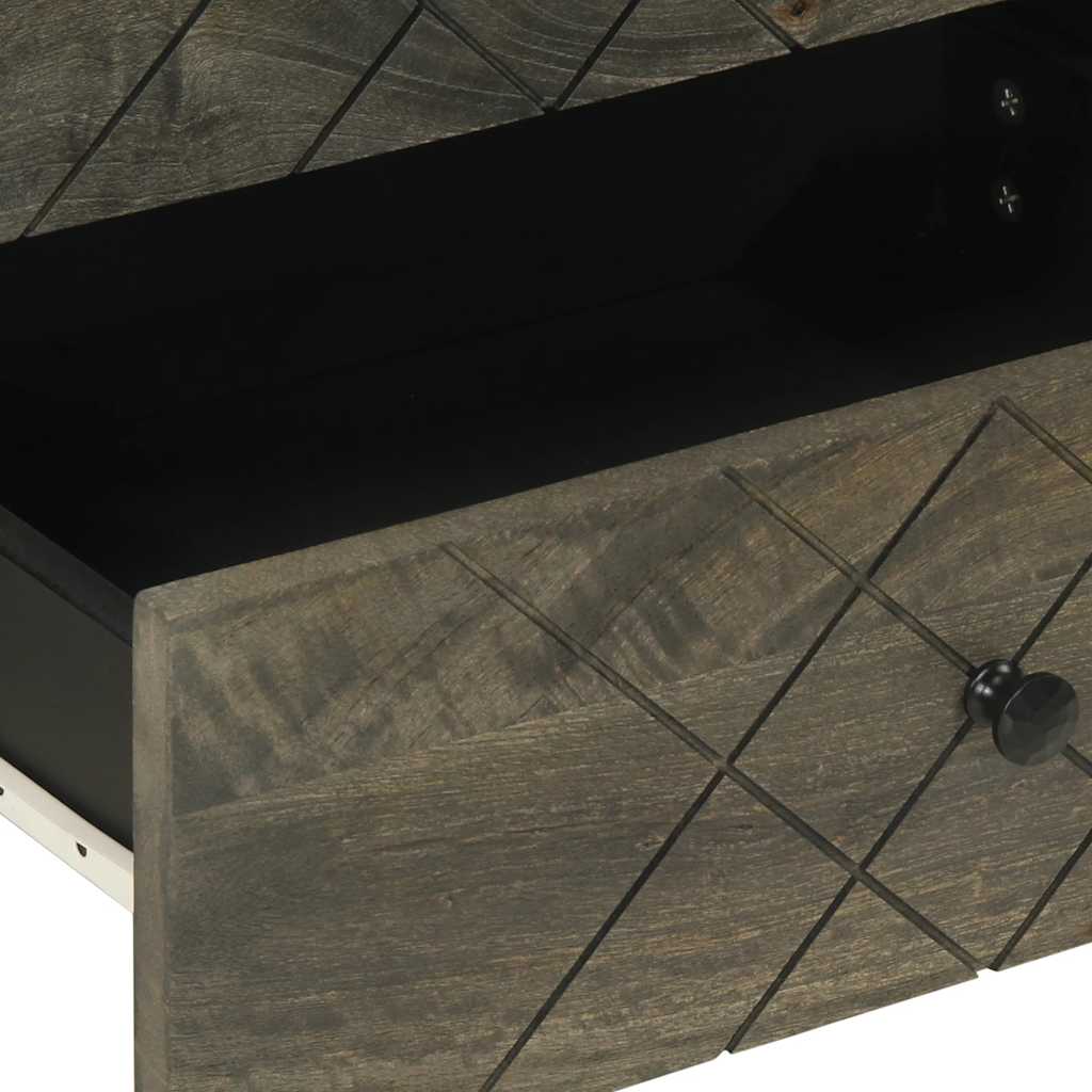 Bedside Cabinet Black 50X33X62 Cm Solid Wood Mango