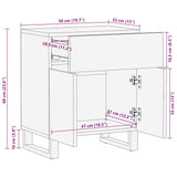 Bedside Cabinet Black 50X33X60 Cm Solid Wood Mango