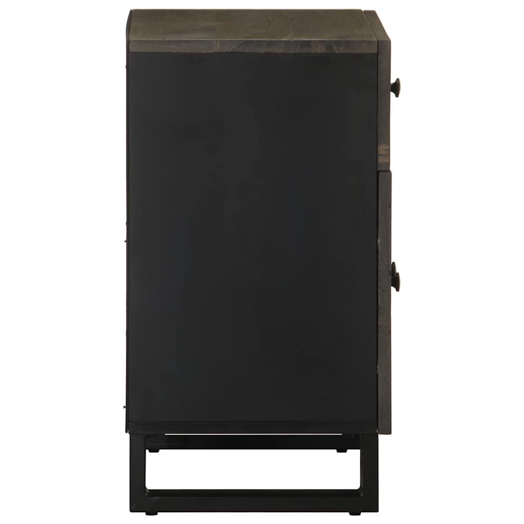 Bedside Cabinet Black 50X33X60 Cm Solid Wood Mango