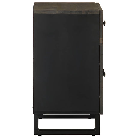 Bedside Cabinet Black 50X33X60 Cm Solid Wood Mango