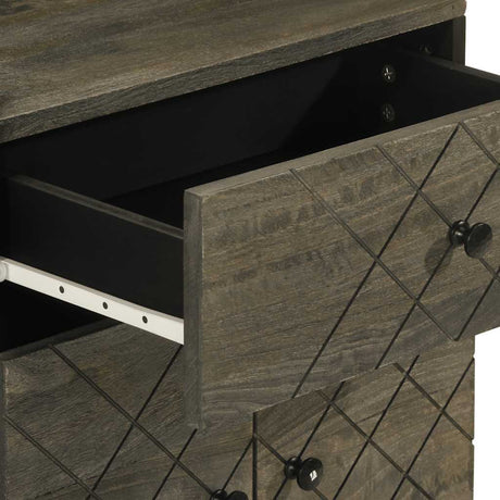 Bedside Cabinet Black 50X33X60 Cm Solid Wood Mango