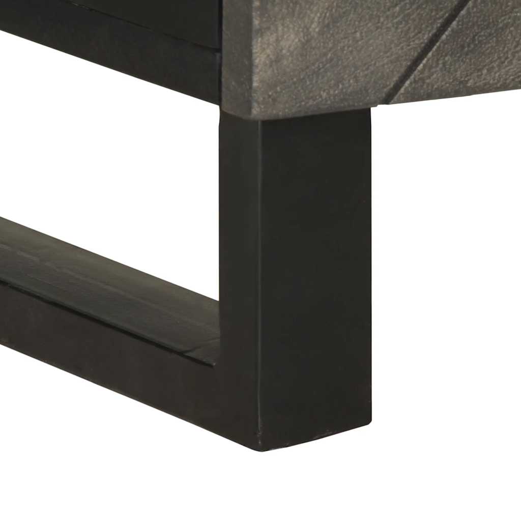 Bedside Cabinet Black 50X33X60 Cm Solid Wood Mango