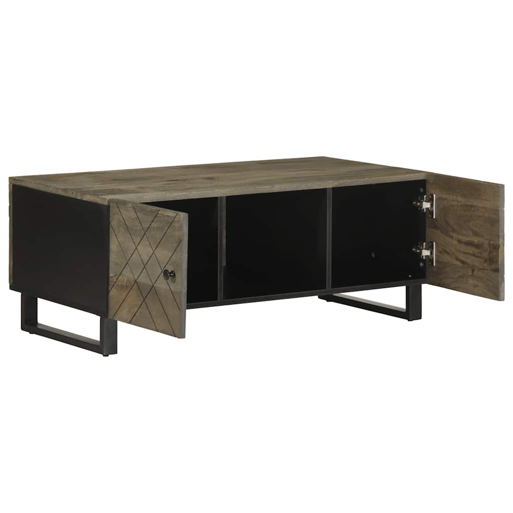 Coffee Table Black 100X54X40 Cm Solid Wood Mango