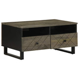 Coffee Table Black 80X54X40 Cm Solid Wood Mango