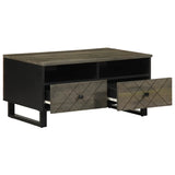 Coffee Table Black 80X54X40 Cm Solid Wood Mango