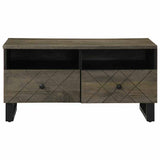 Coffee Table Black 80X54X40 Cm Solid Wood Mango