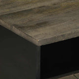 Coffee Table Black 80X54X40 Cm Solid Wood Mango