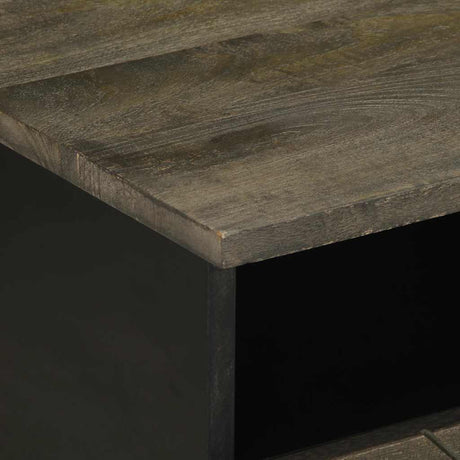 Coffee Table Black 80X54X40 Cm Solid Wood Mango