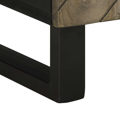 Tv Cabinet Black 105X33X46 Cm Solid Wood Mango