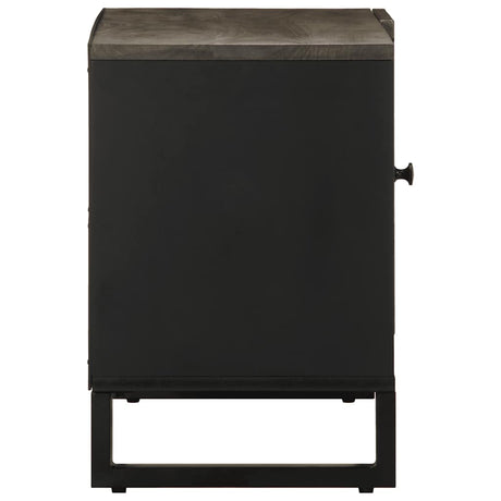 Tv Cabinet Black 80X33X46 Cm Solid Wood Mango