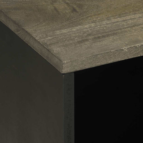 Tv Cabinet Black 80X33X46 Cm Solid Wood Mango