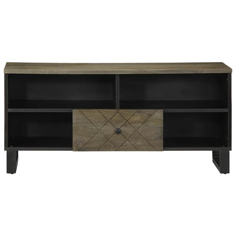 Tv Cabinet Black 100X33X46 Cm Solid Wood Mango