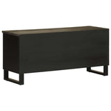 Tv Cabinet Black 100X33X46 Cm Solid Wood Mango