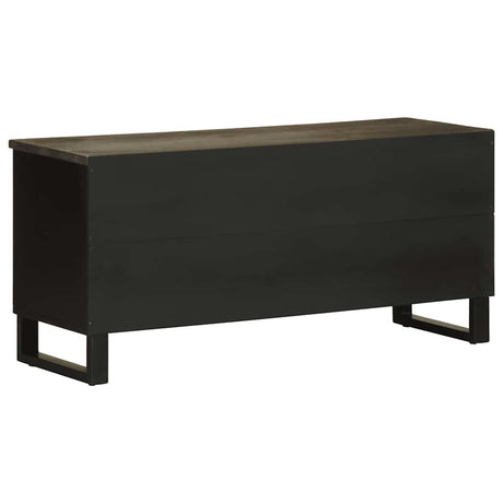 Tv Cabinet Black 100X33X46 Cm Solid Wood Mango