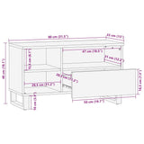 Tv Cabinet Black 80X33X46 Cm Solid Wood Mango