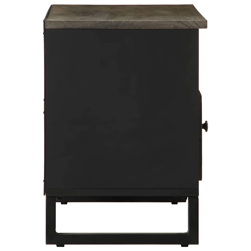 Tv Cabinet Black 80X33X46 Cm Solid Wood Mango