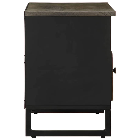 Tv Cabinet Black 80X33X46 Cm Solid Wood Mango