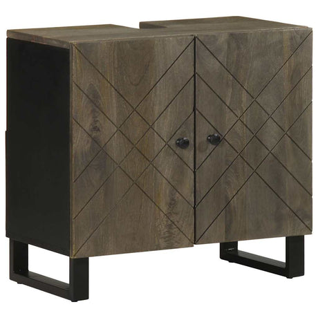 Sink Cabinet Black 62X33X58 Cm Solid Wood Mango