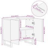 Sink Cabinet Black 62X33X58 Cm Solid Wood Mango