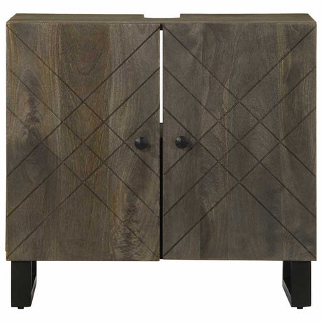 Sink Cabinet Black 62X33X58 Cm Solid Wood Mango