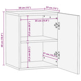 Wall-Mounted Bathroom Cabinet Black 38X33X48 Cm Solid Wood Mango
