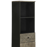 Bathroom Cabinet Black 38X33X160 Cm Solid Wood Mango