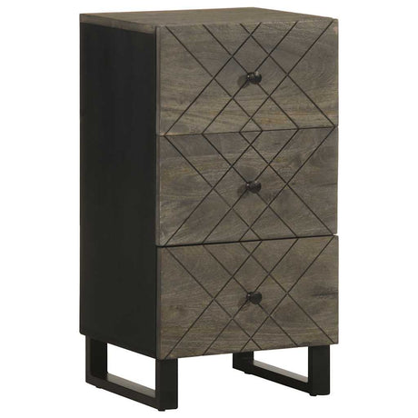 Sideboard Black 40X33X75 Cm Solid Wood Mango