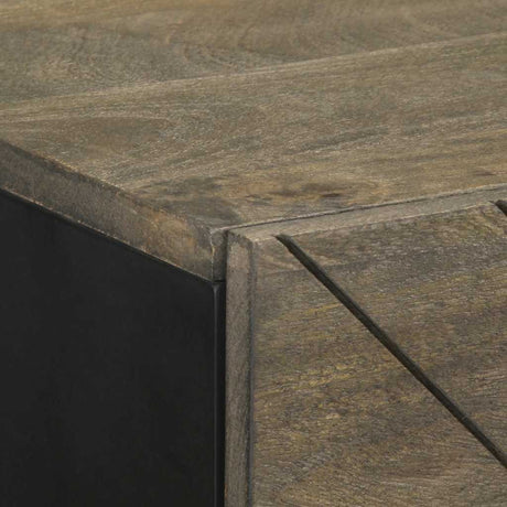 Sideboard Black 40X33X75 Cm Solid Wood Mango