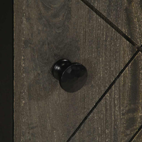 Sideboard Black 40X33X75 Cm Solid Wood Mango