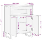 Sideboard Black 60X33X75 Cm Solid Wood Mango