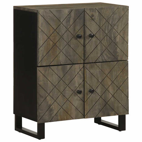 Sideboard Black 60X33X75 Cm Solid Wood Mango