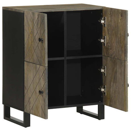 Sideboard Black 60X33X75 Cm Solid Wood Mango