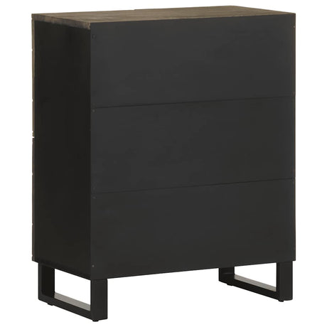 Sideboard Black 60X33X75 Cm Solid Wood Mango
