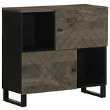 Sideboard Black 80X33X75 Cm Solid Wood Mango