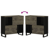 Sideboard Black 80X33X75 Cm Solid Wood Mango