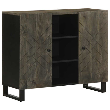 Sideboard Black 90X33X75 Cm Solid Wood Mango