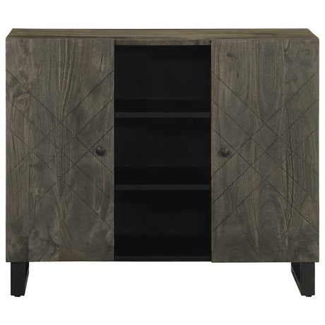 Sideboard Black 90X33X75 Cm Solid Wood Mango