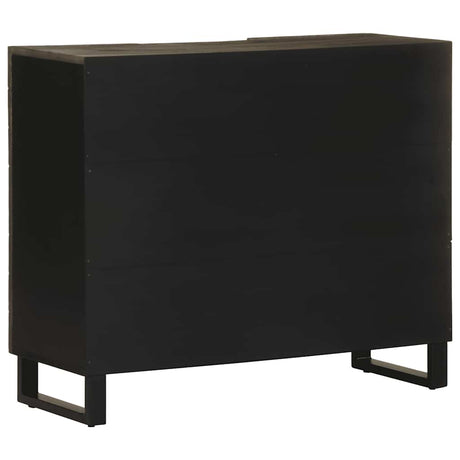 Sideboard Black 90X33X75 Cm Solid Wood Mango