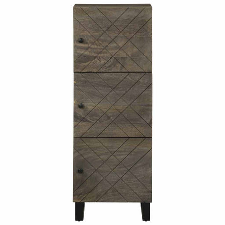 Highboard Black 40X33X110 Cm Solid Wood Mango